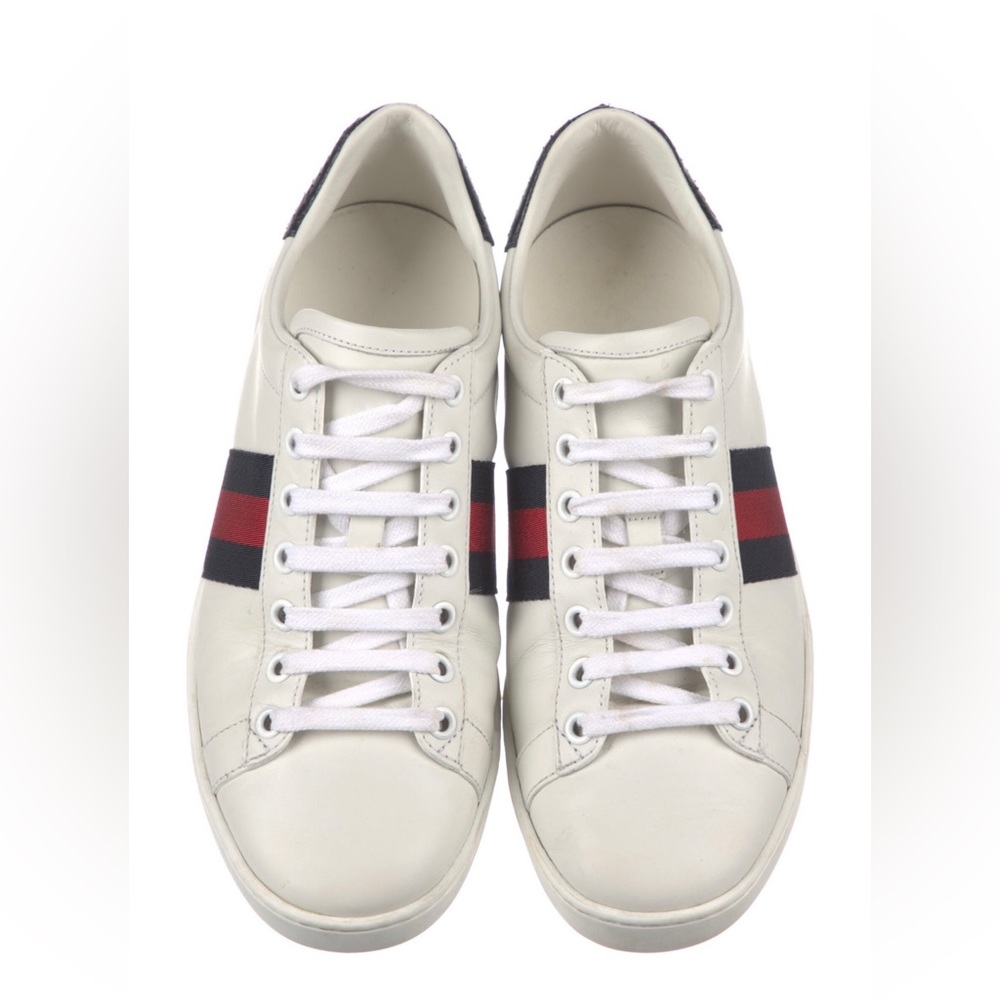 Gucci Silvye Web Accent Leather Sneakers